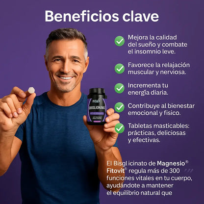 🌙 BISGLICINATO DE MAGNESIO FITOVIT® – DESCANSA, RECUPERA Y RENUEVA TU ENERGÍA