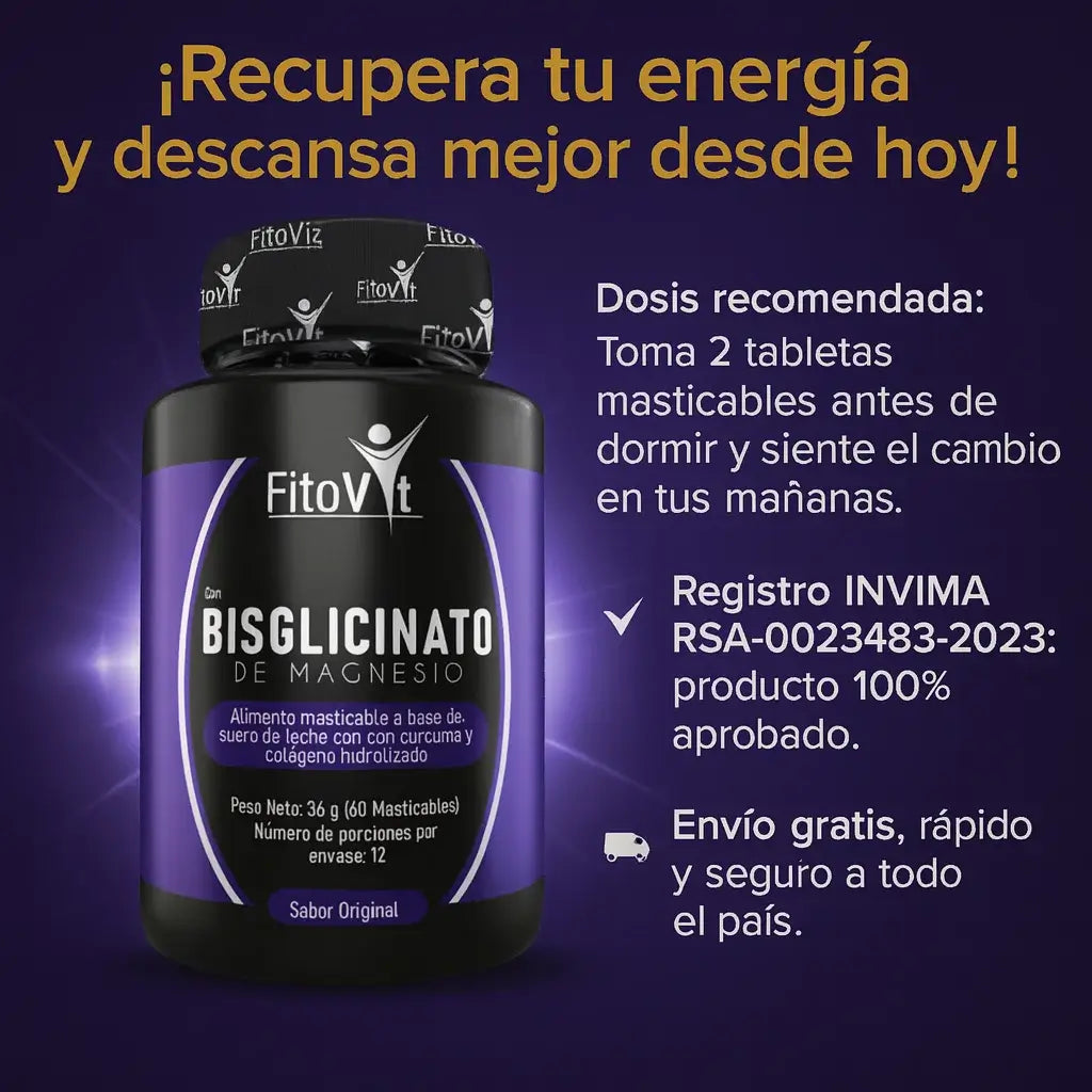 🌙 BISGLICINATO DE MAGNESIO FITOVIT® – DESCANSA, RECUPERA Y RENUEVA TU ENERGÍA