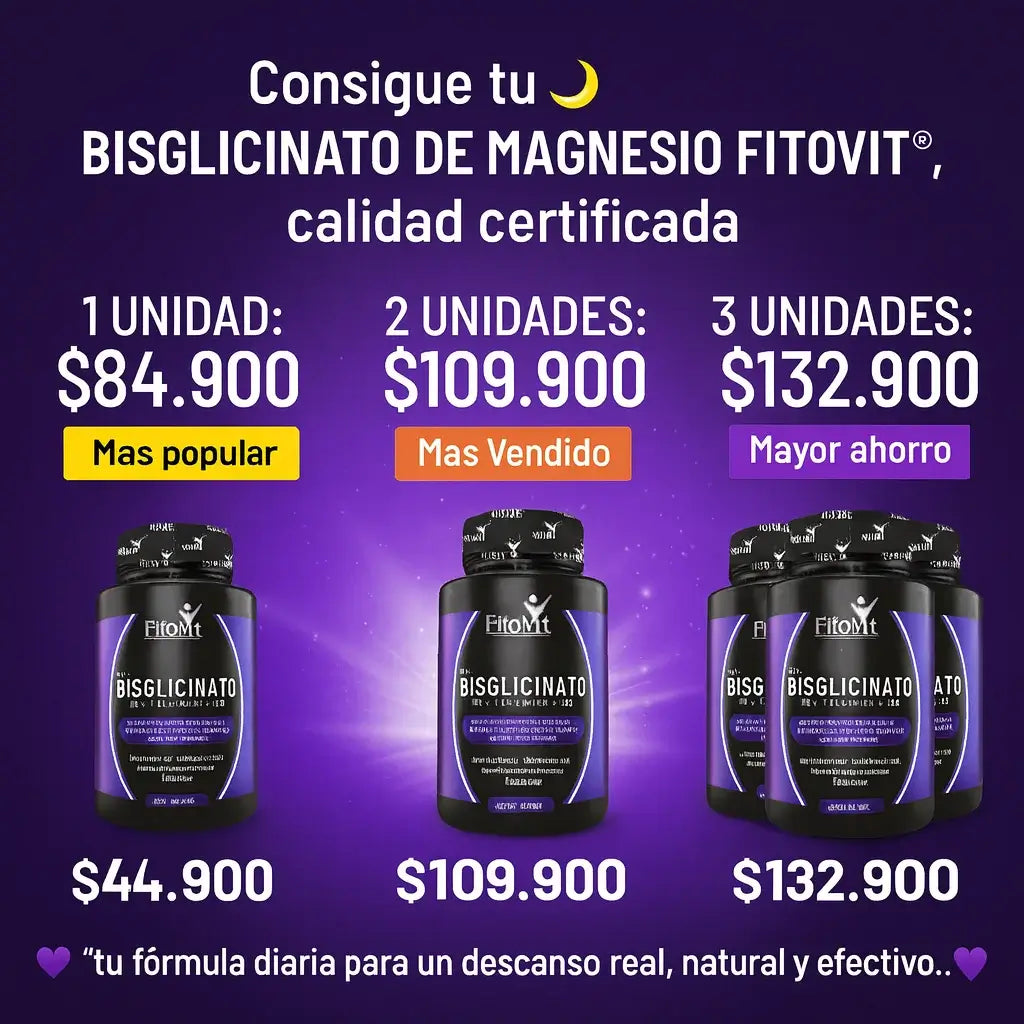 🌙 BISGLICINATO DE MAGNESIO FITOVIT® – DESCANSA, RECUPERA Y RENUEVA TU ENERGÍA