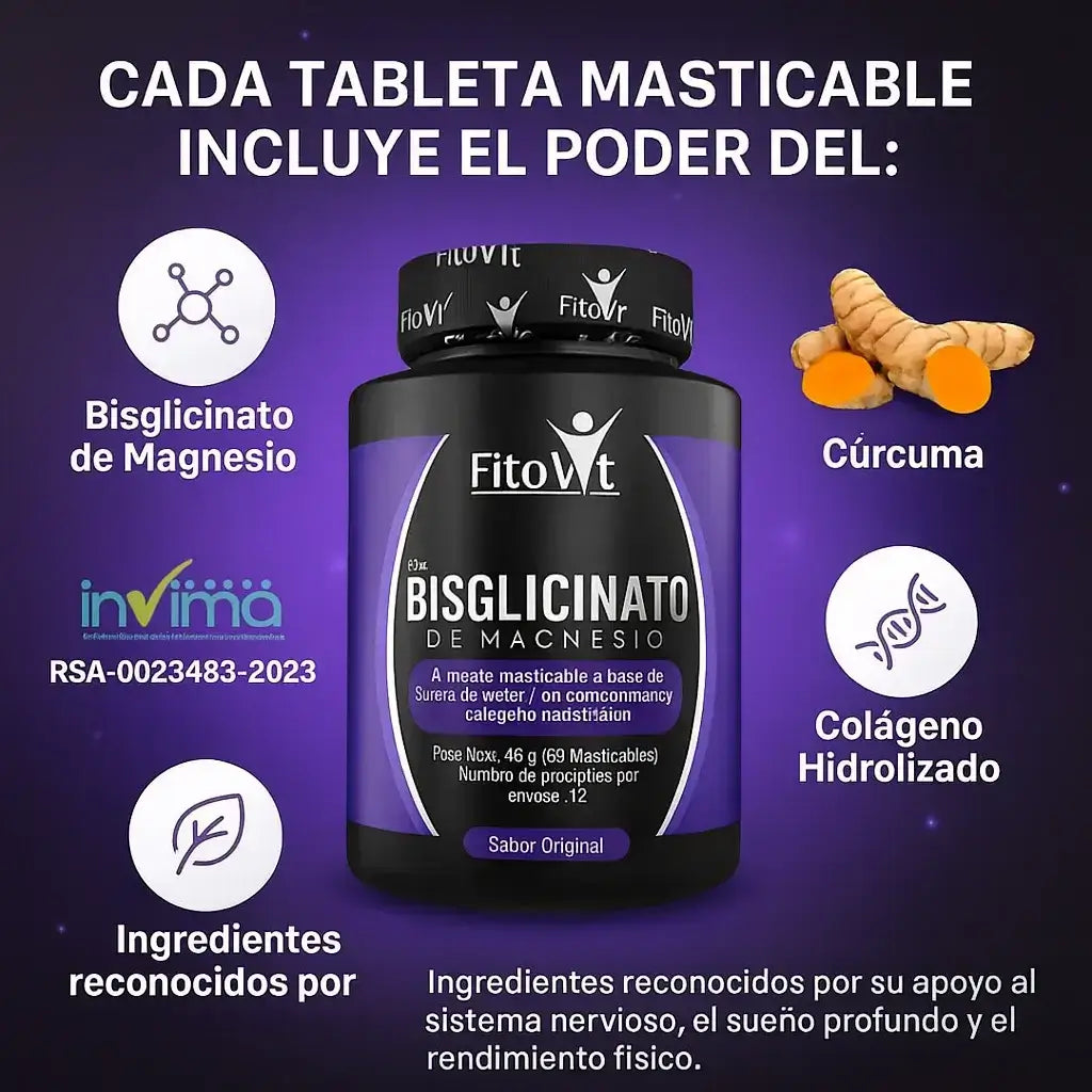 🌙 BISGLICINATO DE MAGNESIO FITOVIT® – DESCANSA, RECUPERA Y RENUEVA TU ENERGÍA