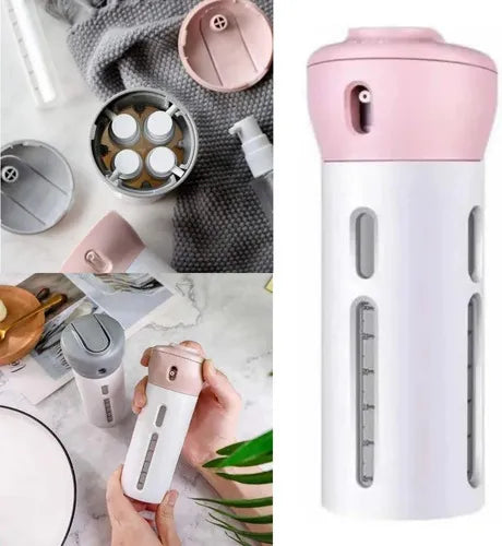KIT DISPENSADOR 4 en 1 PARA VIAJES, SMART TRAVEL.