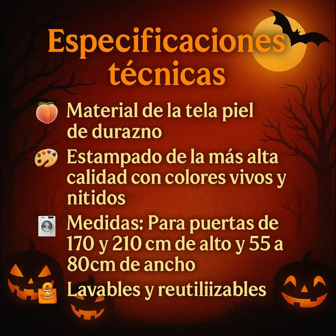 🎃FUNDA DECORATIVA DE PUERTA HALLOWEEN👻 ✨ ¡Transforma tu entrada en segundos y sorprende a todos este octubre!