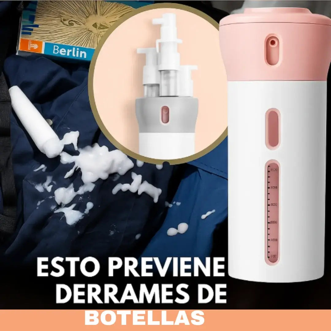 KIT DISPENSADOR 4 en 1 PARA VIAJES, SMART TRAVEL.