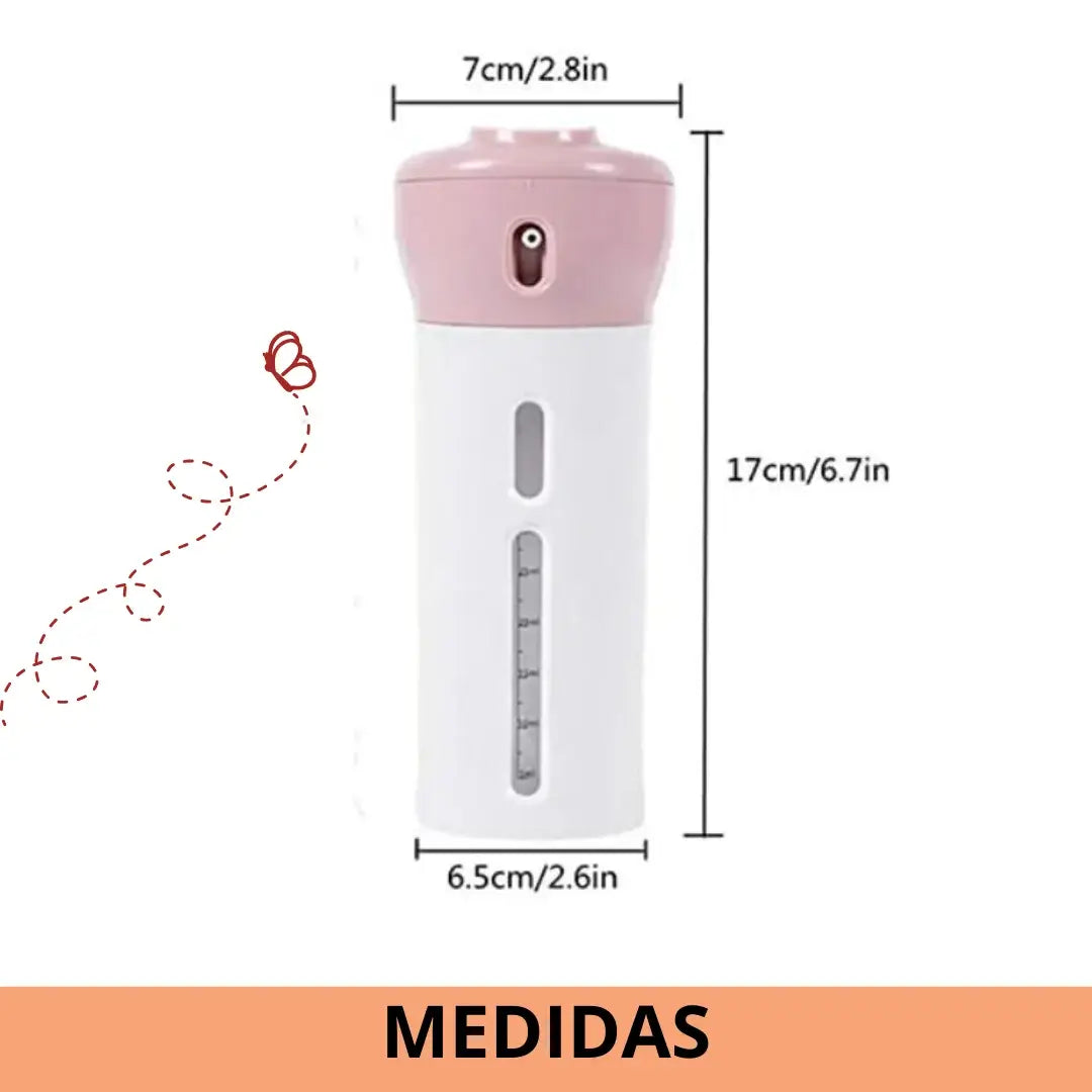 KIT DISPENSADOR 4 en 1 PARA VIAJES, SMART TRAVEL.