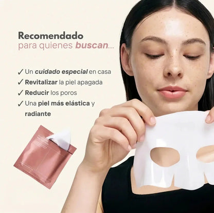 MASCARILLA DE COLÁGENO, EL SECRETO PARA UNA PIEL MÁS JOVEN. DISPONIBLE EN SET DE 4, 8 O 12 UNIDADES