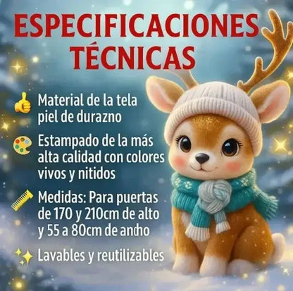 🎄✨ FUNDA DECORATIVA DE PUERTA NAVIDEÑA ✨🎄¡Convierte la entrada de tu hogar en un reflejo de la magia de la Navidad!