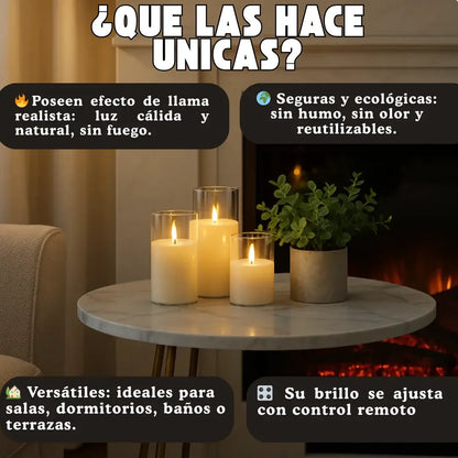 GLOWFLAME™ – VELAS SIN FUEGO. LUZ QUE TRANSFORMA TU HOGAR, SIN RIESGOS🔥